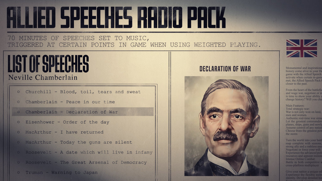Hearts of Iron IV: Allied Speeches Music Pack (PC) - Steam Key - GLOBAL