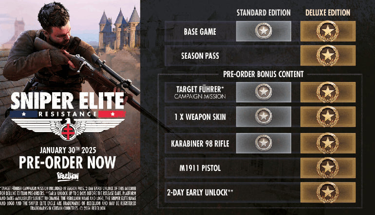 Sniper Elite: Resistance - Pre order Bonus (Xbox Series X/S, Windows 10) - Xbox Live Key - GLOBAL