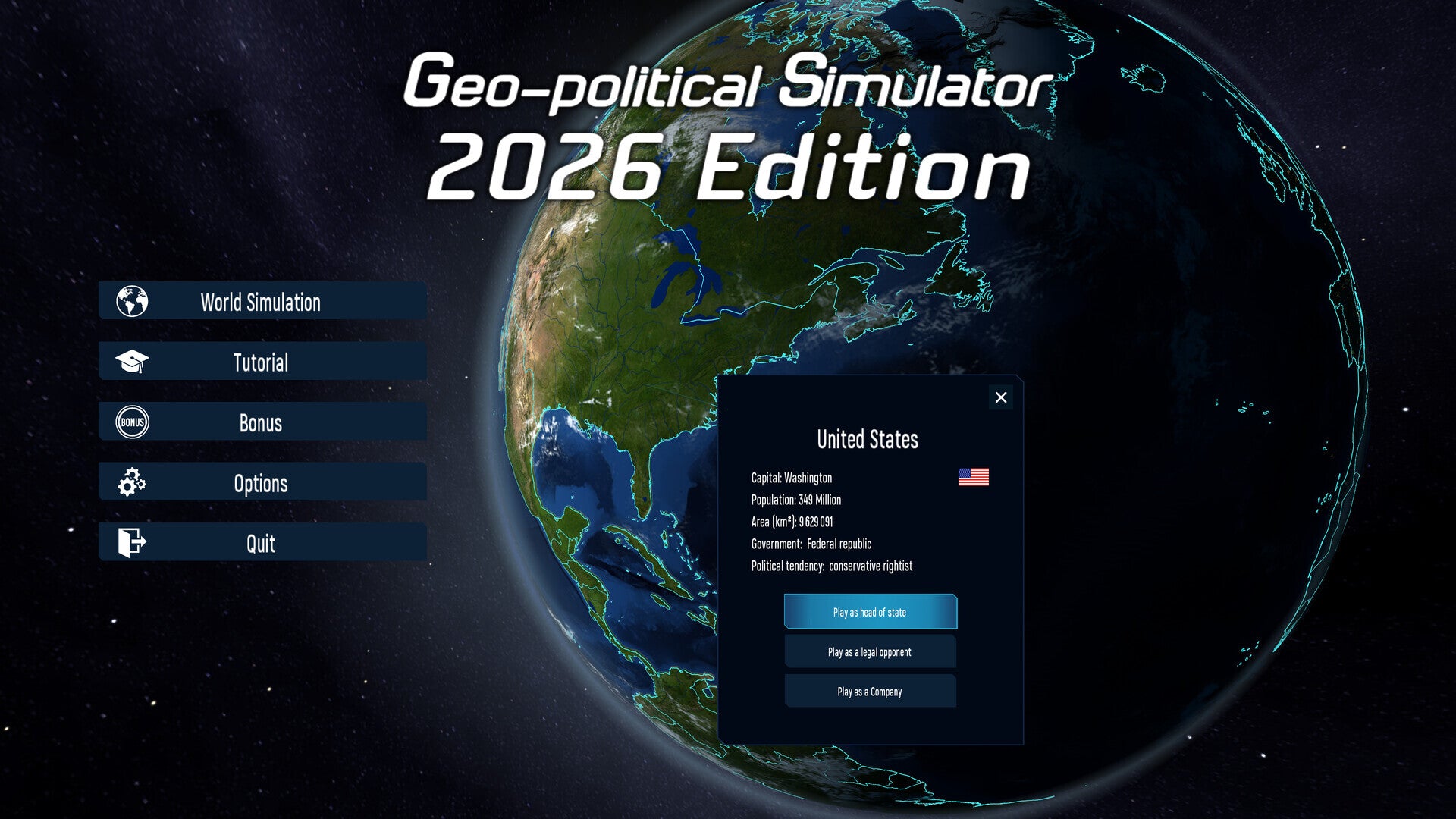 Geo-Political Simulator 2026 Edition (PC) - Steam Key - ROW
