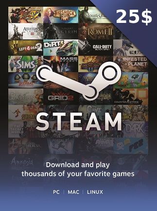 Steam Gift Card 25 USD - Steam Key  - TURKEY