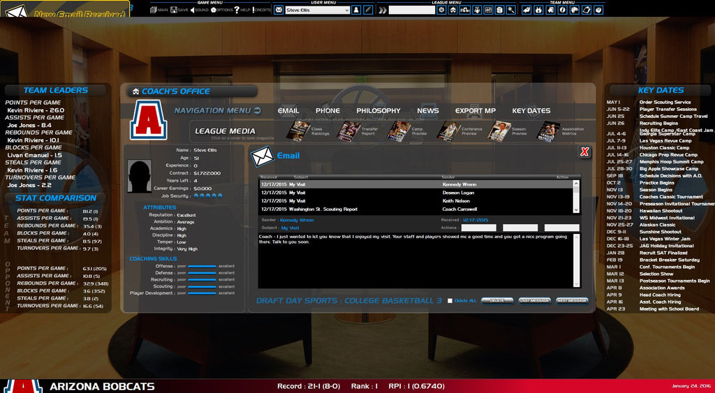 Draft Day Sports College Basketball 3 Steam Key GLOBAL