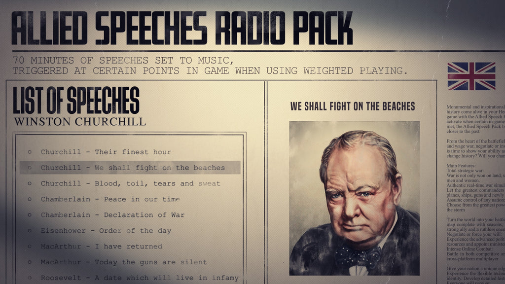Hearts of Iron IV: Allied Speeches Music Pack (PC) - Steam Key - ROW