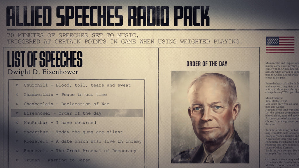 Hearts of Iron IV: Allied Speeches Music Pack (PC) - Steam Key - ROW